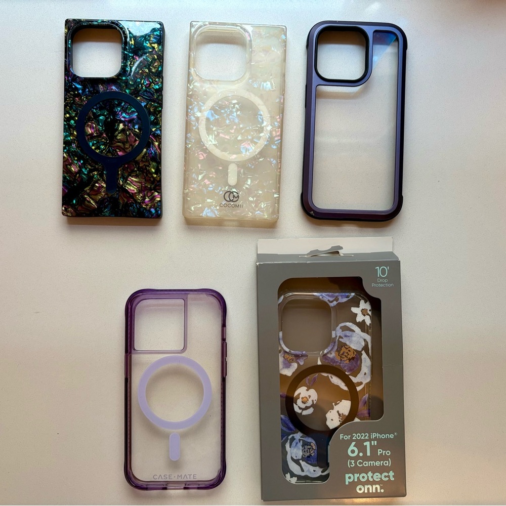 Case-Mate Black and Cream Protective Phone Cases with Decorative Patterns